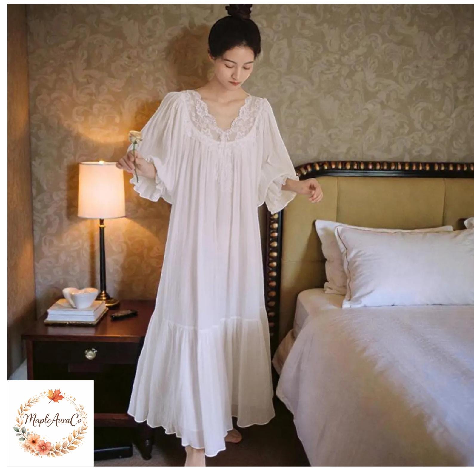 chinese dress ladies Amazon.com: PNAWLLCF Cotton Night Dress Women Autumn White Long Robe  Princess Sleepwear Fairy Romantic Nightgown Nightwear(M Code) : Everything  Else