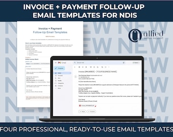 NDIS Invoice Payment Follow-Up Email Templates | Word Document Admin Templates
