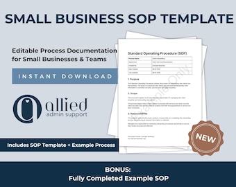 Small Business SOP Template | Process & Workflow Documentation (Digital Download)