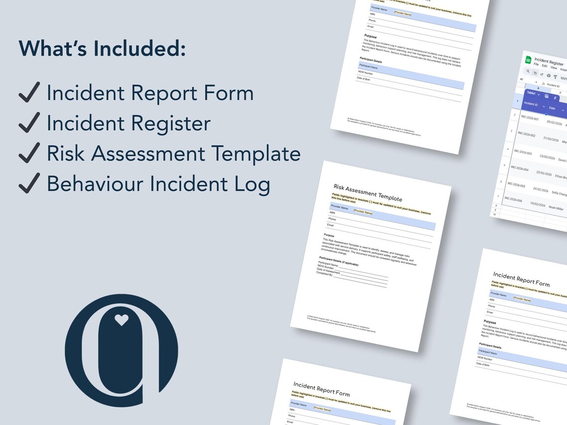 NDIS Incident Report & Risk Management Pack | Disability Support ...