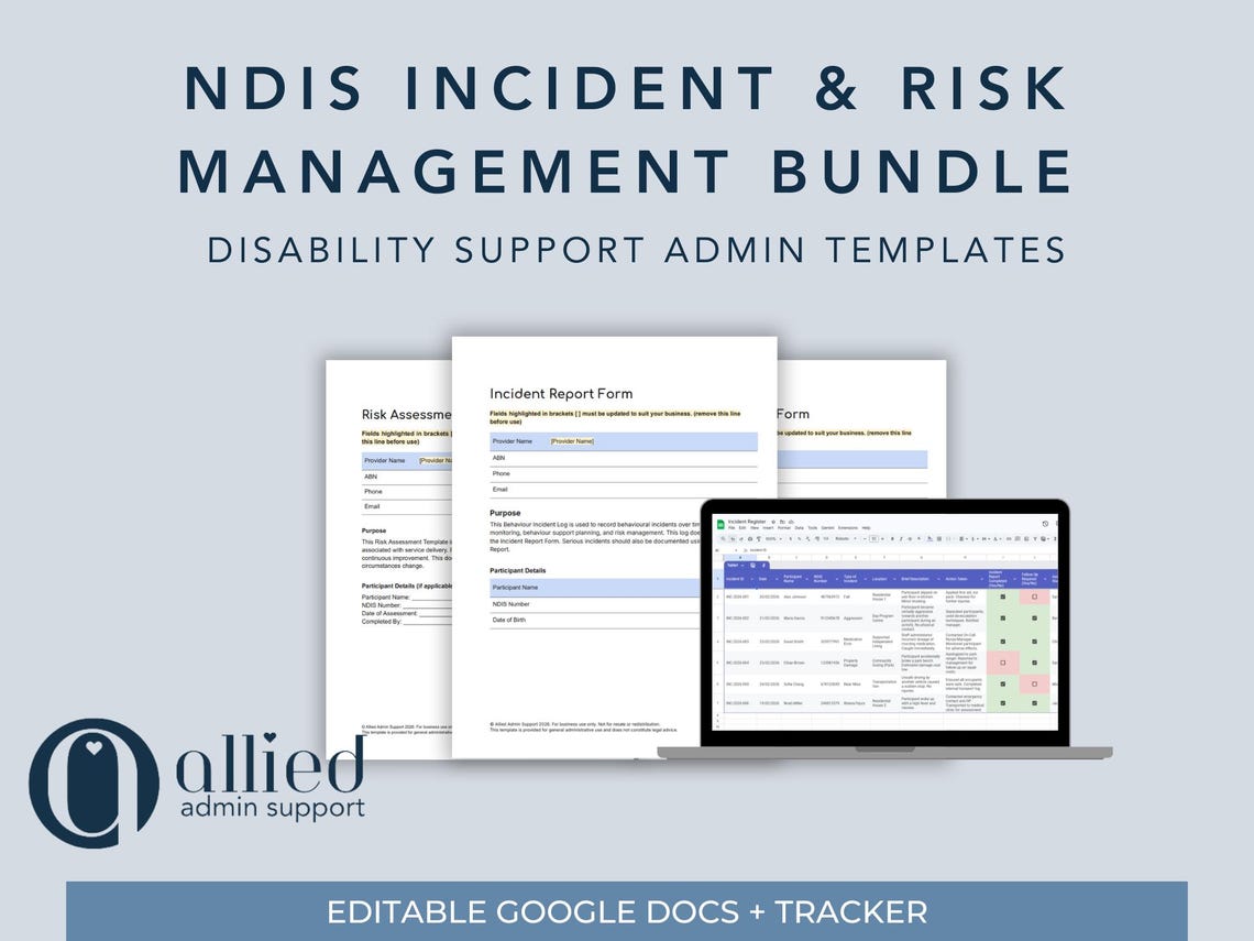 NDIS Incident Report & Risk Management Pack | Disability Support ...