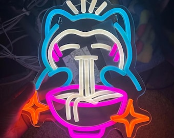 Snorlax LED Neon Light Sign |  Pokemon Ramen Bowl Design