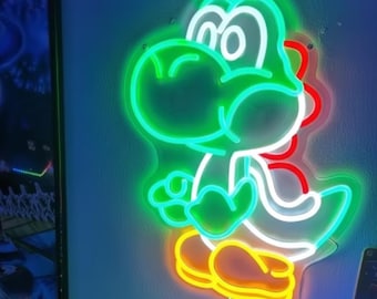 Yoshi Super Mario LED Neon Sign | Gaming Room Wall Light Wall Decor