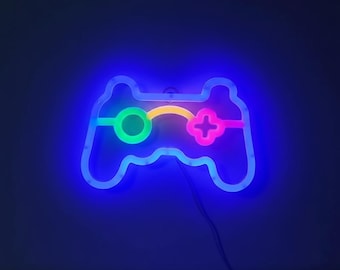 Game Pad LED Neon Sign Night Light | USB & Battery Powered Atmosphere Light | Gaming Decor