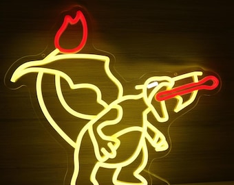 Charizard LED Neon Light Sign | Pokemon Wall decor | Gaming Room Decor