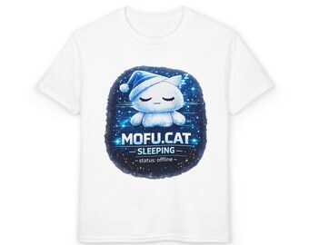 Mofucat Sovande Katt T-shirt | Natthimmel Tecknad Barntröja