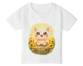 Mofu Cat Solros Barn T-shirt | Kawaii Kattunge Sunshine T-shirt