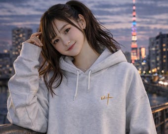 Kanji Fredskärlek Hoodie, Japansk Streetwear Hoodie, Broderad Symbol