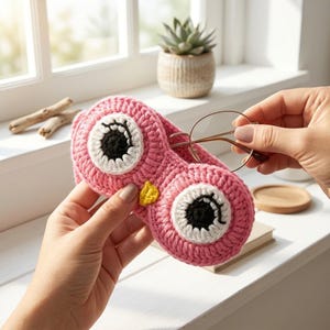 Häkelanleitung für ein Eulen-Brillenetui (PDF) | Niedlicher Brillenhalter | Gehäkeltes Eulen-Etui | Brillenhülle mit Tiermotiv | Handgefertigte Geschenkidee