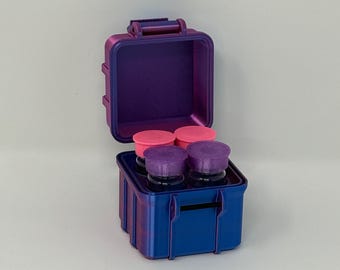 4-Vial 3mL Vial Vault  Secure Case | 2x2 Grid | GLP-1 Peptide TRT Storage
