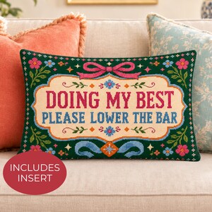 Statement Lumbar Pillow Funny Quote Gift Sarcastic Humor Rectangular Cushion Couch Accent Living Room Sofa Throw Bedroom Text Design Home