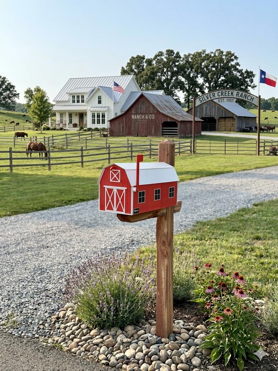 Barn Mailbox | Farmhouse Mailbox | Ranch Style Mailbox | Handmade ...