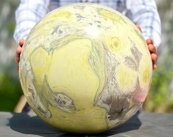 75kg Large Serpentine Sphere, Natural Infinite Stone Crystal Ball, Green Gemstone Orb, Statement Healing Altar Decor Gift.