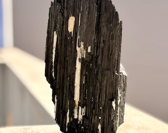 Large Black Tourmaline Rough Crystal, Raw Schorl Mineral Specimen, Natural Protection Stone, Home Energy Clearing, Housewarming Gift for Her
