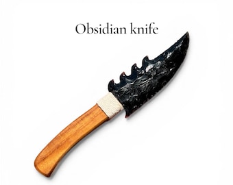 Zwarte Obsidiaan Athame Mes Hand Knapped Stone Dolk Gothic Home Decor Ritueel Crystal Blade Handgemaakt Wicca Altaar Tool Uniek cadeau voor haar.