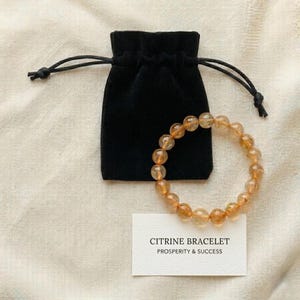 Armband med naturlig citrin, AAA+ 6 mm 8 mm 10 mm pärlstensmycken för kvinnor, kristall för överflöd och välstånd, rikedomsmagnet, helande gåva