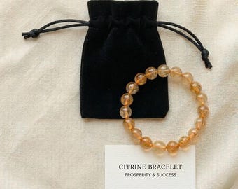Natuurlijke citrien armband, AAA+ 6 mm 8 mm 10 mm kralen edelsteen sieraden voor vrouwen, overvloed en welvaart kristal, rijkdom magneet genezing cadeau