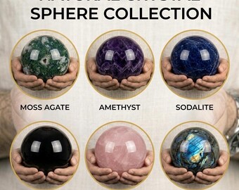 Natuurlijke kristallen bol mix amethist mos agaat labradoriet rozenkwarts edelsteen bal gepolijst helende stenen reiki wicca woondecoratie cadeau.