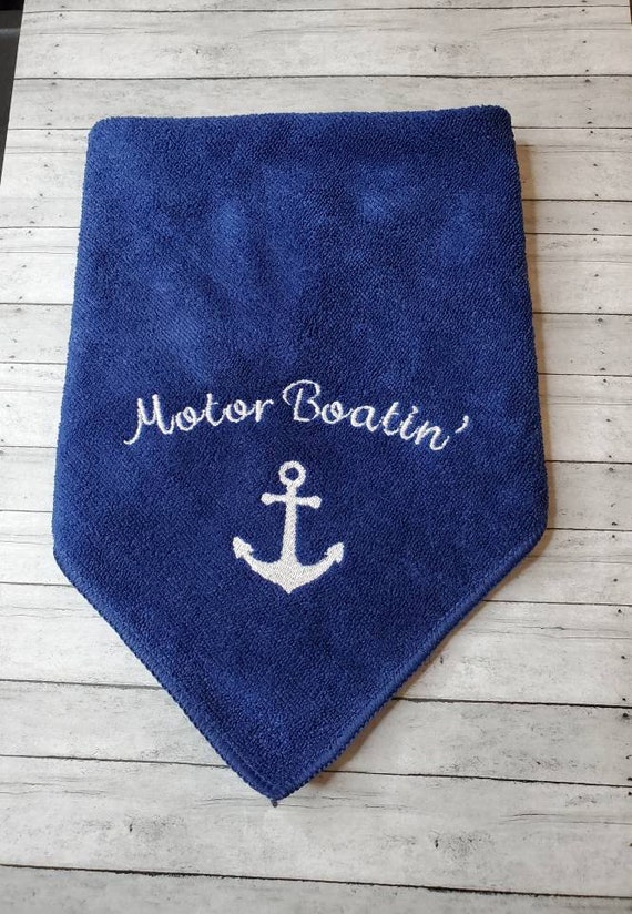 Custom Embroidered Fishing Towel With Carabiner/custom Embroidered