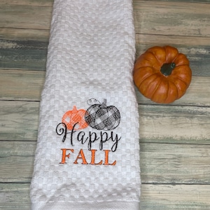 Fall Dish Towel, Kitchen Towel, Pumpkin Kitchen Towel, Fall Hand Towel, Functional Kitchen Towel, Fall Autumn Pumpkin Dish Towel