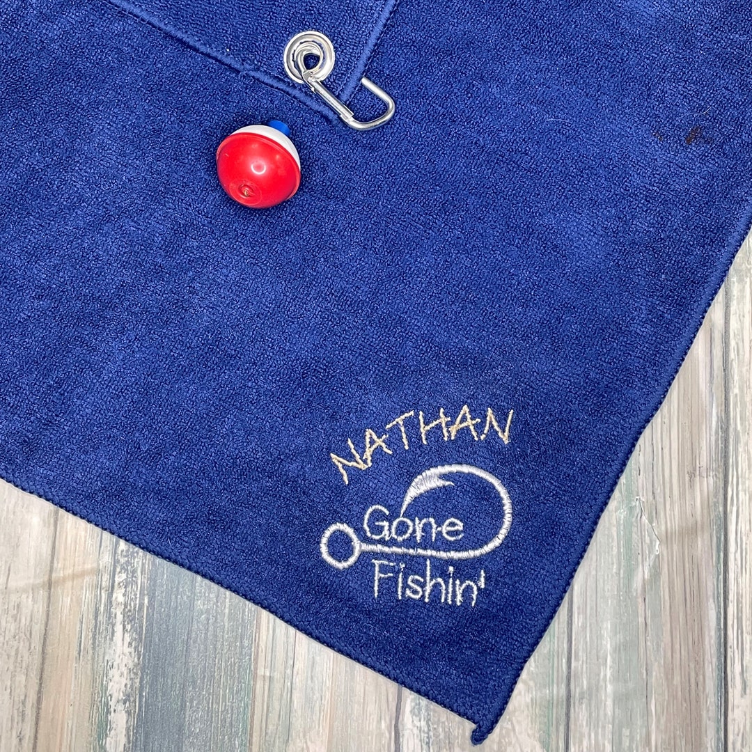Personalized Fishing Towel/gone Fishing/custom Embroidered Fishing ...