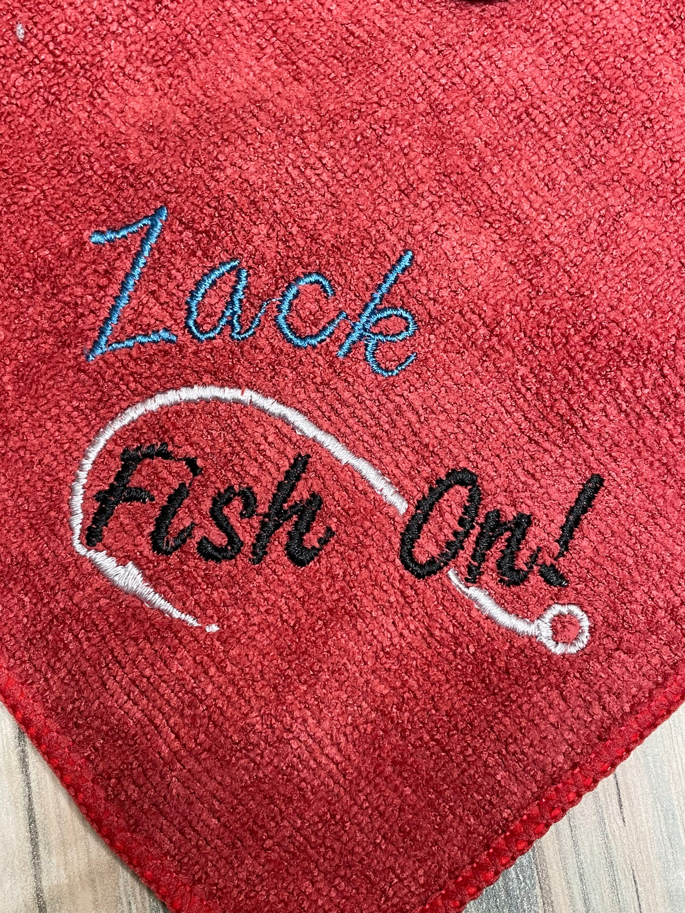 Personalized Fishing Towel/fish On/custom Embroidered Fishing Towel With  Carabiner/gift for Dad/gift for Husband/fisherman Gift 