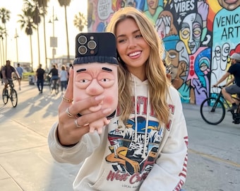 Capa de celular 3D realista com rosto de argila, presente engraçado e original para modelos de iPhone.