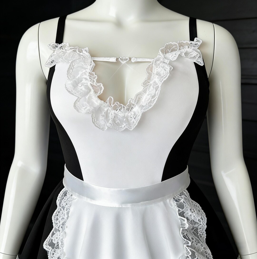 Black & White Lace Maid Costume Dress - Valentine’s Playful Romantic