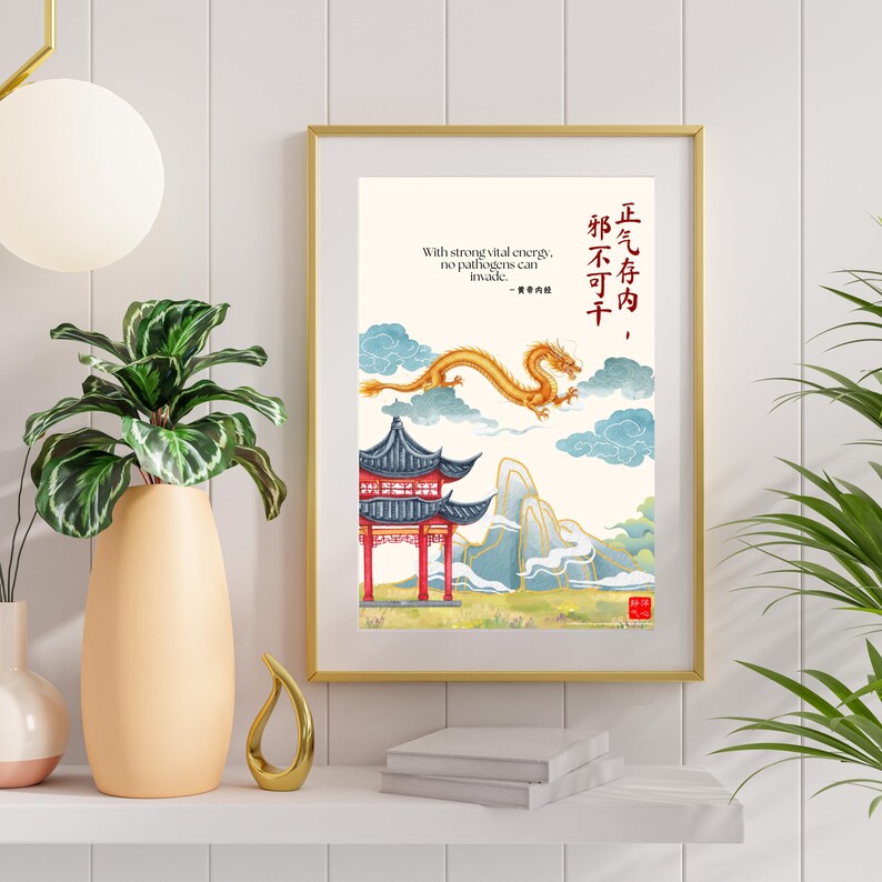 TCM Quote Poster Printable, Dragon Edition, Chinese Medicine Wall Art ...