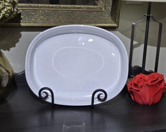 Vintage CorningWare French White F-6-B 1.8L Oval Casserole Dish 11x8.5x2.5"