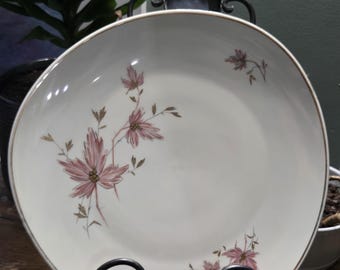 Vintage Winterling Röslau Bavaria Platter, Blush Pink Floral & Gold Trim (WIG110), Mid-Century German Fine China, 11.5” Serving Plate