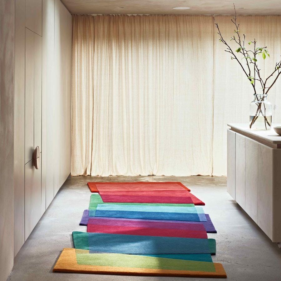 Hand Tufted 100% Wool Colorful Stepping Stones Runner Rug, Modern ...