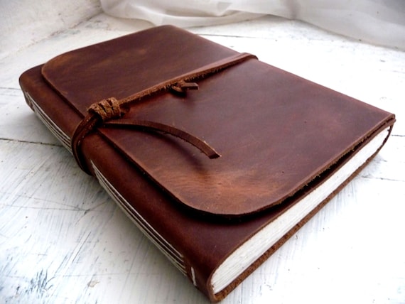 Leather Journal, A5, Travel Journal, Leather Wraparound Journal, Brown Leather, leather sketchbook Blank Book, Rustic