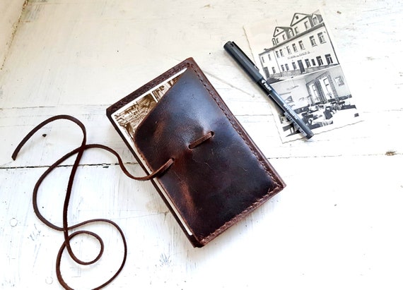 Travel journal cover. Pocket moleskine cover. Small moleskine leather case. Refillable Journal. Notebook cover. Moleskine organizer