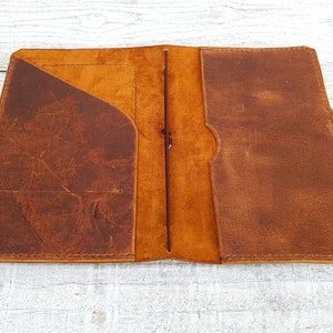 Leather midori cover with pockets, hand stitched travellers notebook, leather fauxdori, moleskine cahier cover, A5 cover, personalisation image 9