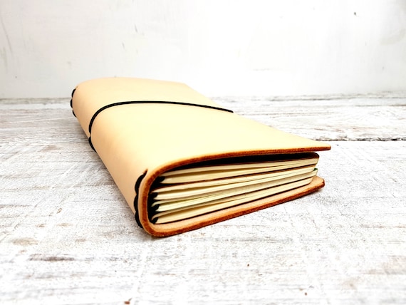 Midori notebook covers, Fauxdori cover, Field notes cover, Refillable journal, notebook cover, Free Personalisation undyed leather