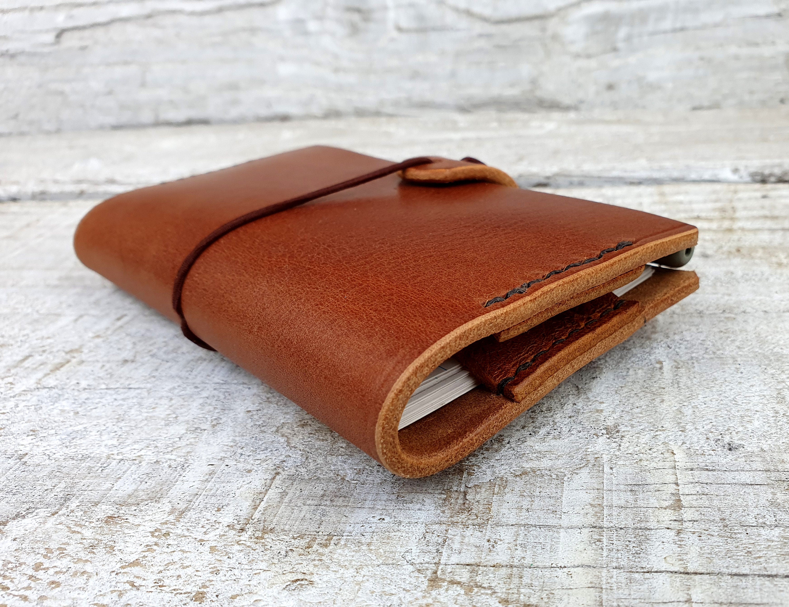 Leather index card holder, Index card wallet, 3x5, A6, free