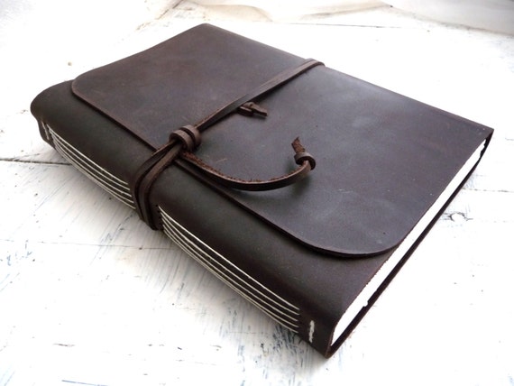 Large Leather journal or sketchbook measures 16cm by 21.5cm