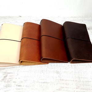 Midori MD A5 Notebook Cover in Chèvre Goat Leather 100% Handcrafted  Personalised 