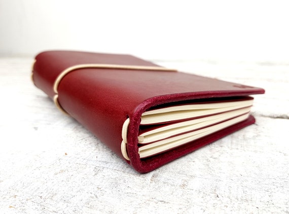 Midori notebook covers, Fauxdori cover, Field notes cover, Refillable journal, Moleskine notebook cover, Free Personalisation undyed leather