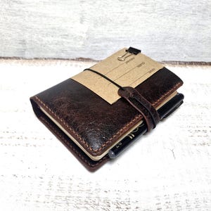 Handmade Leather A6 Traveler&#39;s Notebook Cover: CF Stead Crazy Cow Leather, Refillable Journal