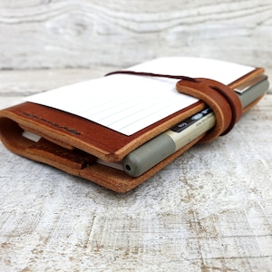 Leather index card holder, Index card wallet, 3x5, A6, free personalisation