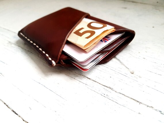 Slim Leather Card Wallet. Minimalist Wrap Wallet. Minimalist Card Wallet. Leather Card Sleeve. Free Personalisation.