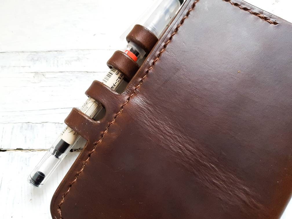 Horween leather moleskine cover, cahier moleskine cover, pocket