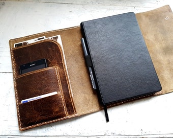 Refillable Leather Journal: A5 Book Cover, Personalized Organizer