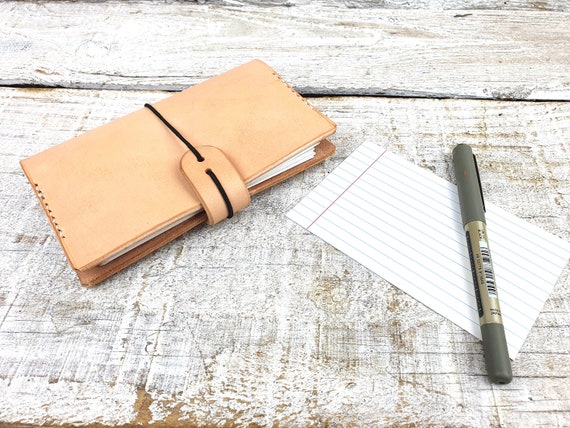 Leather Index Card Holder, Index Card Wallet, 3x5, A6, Free Personalisation