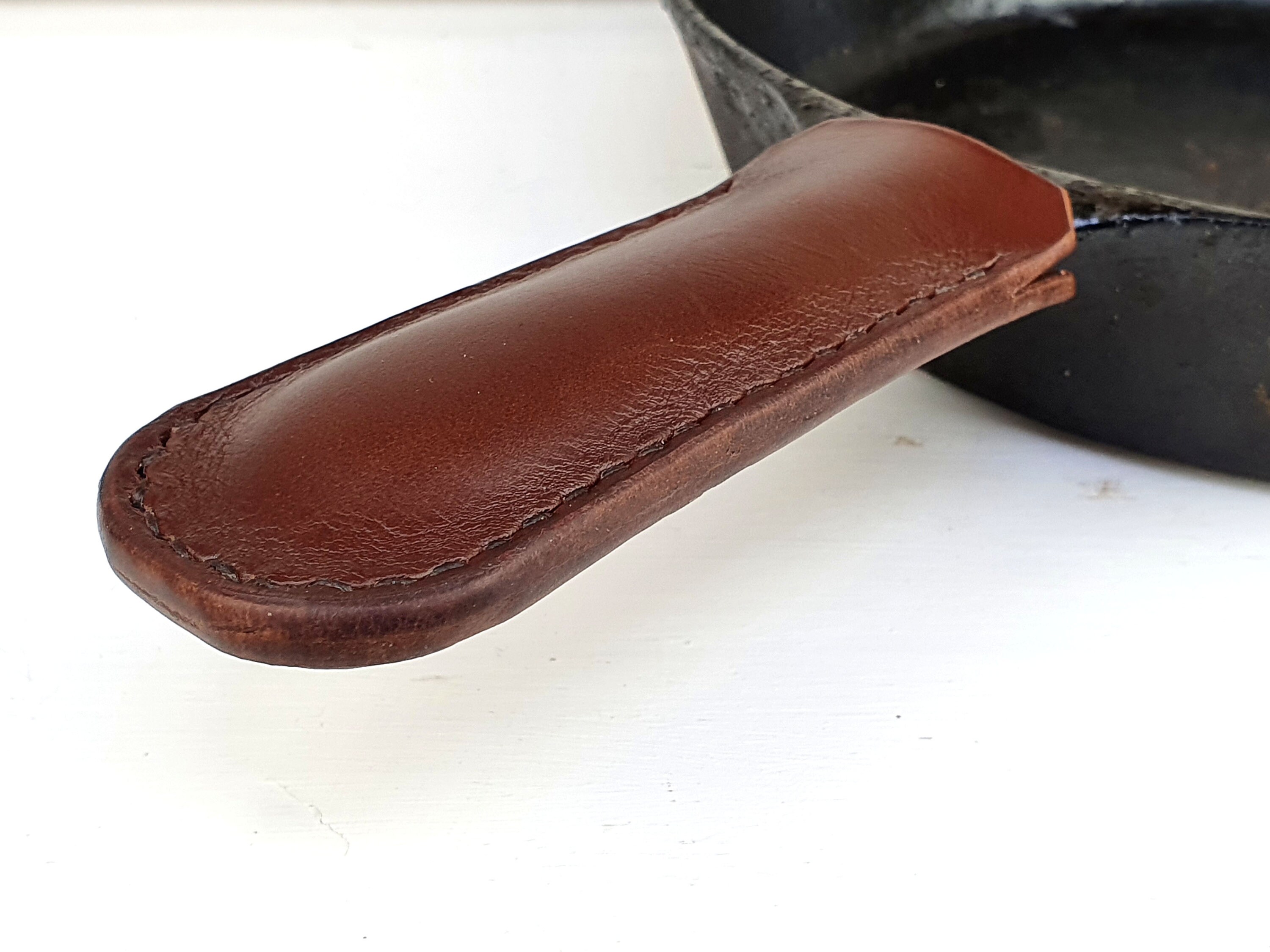 Leather Cast Iron Pan Handle Cover, Leather Pan Holder Leather Pot Holder 