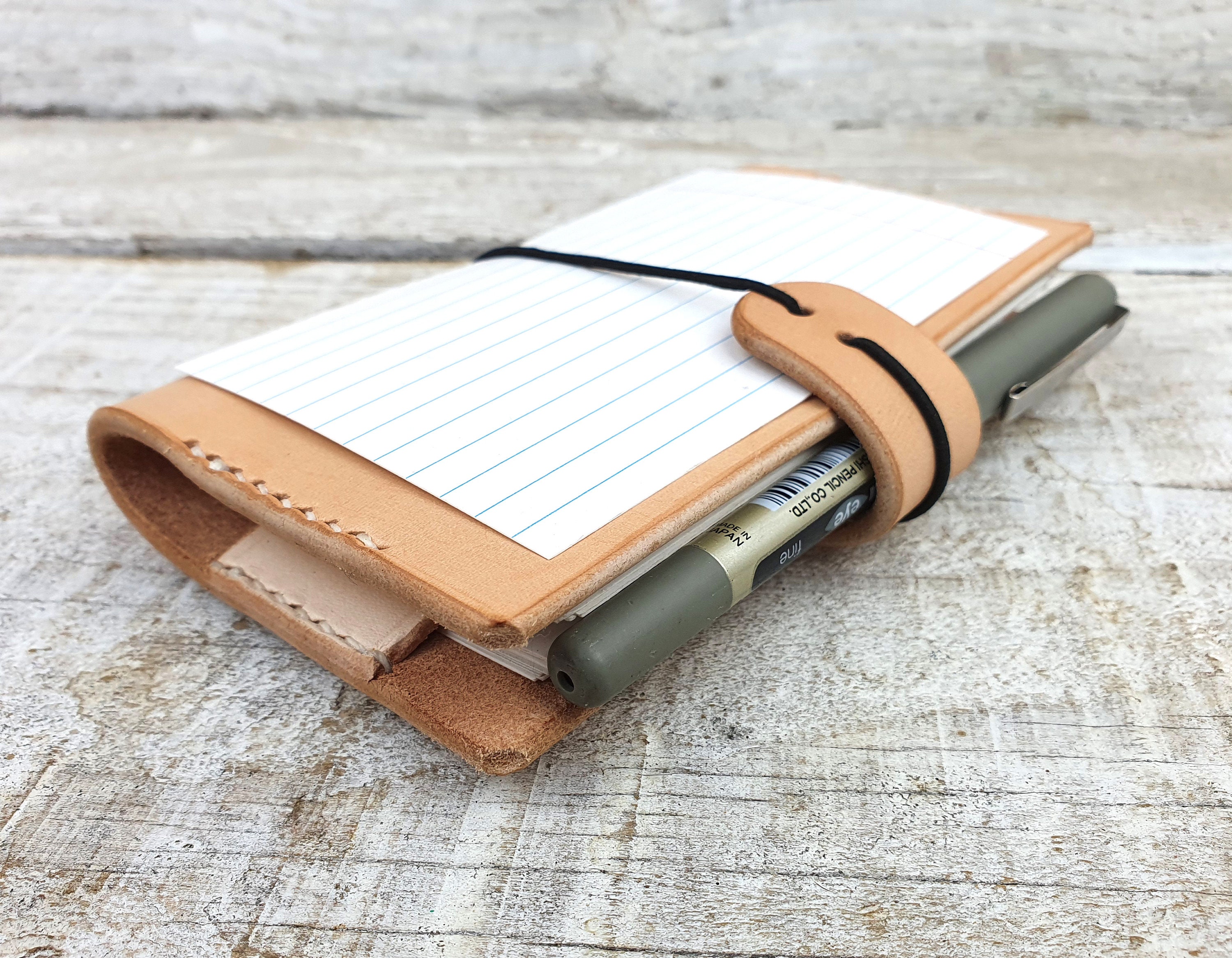 Leather Index Card Holder, Index Card Wallet, 3x5, A6, Free Personalisation  