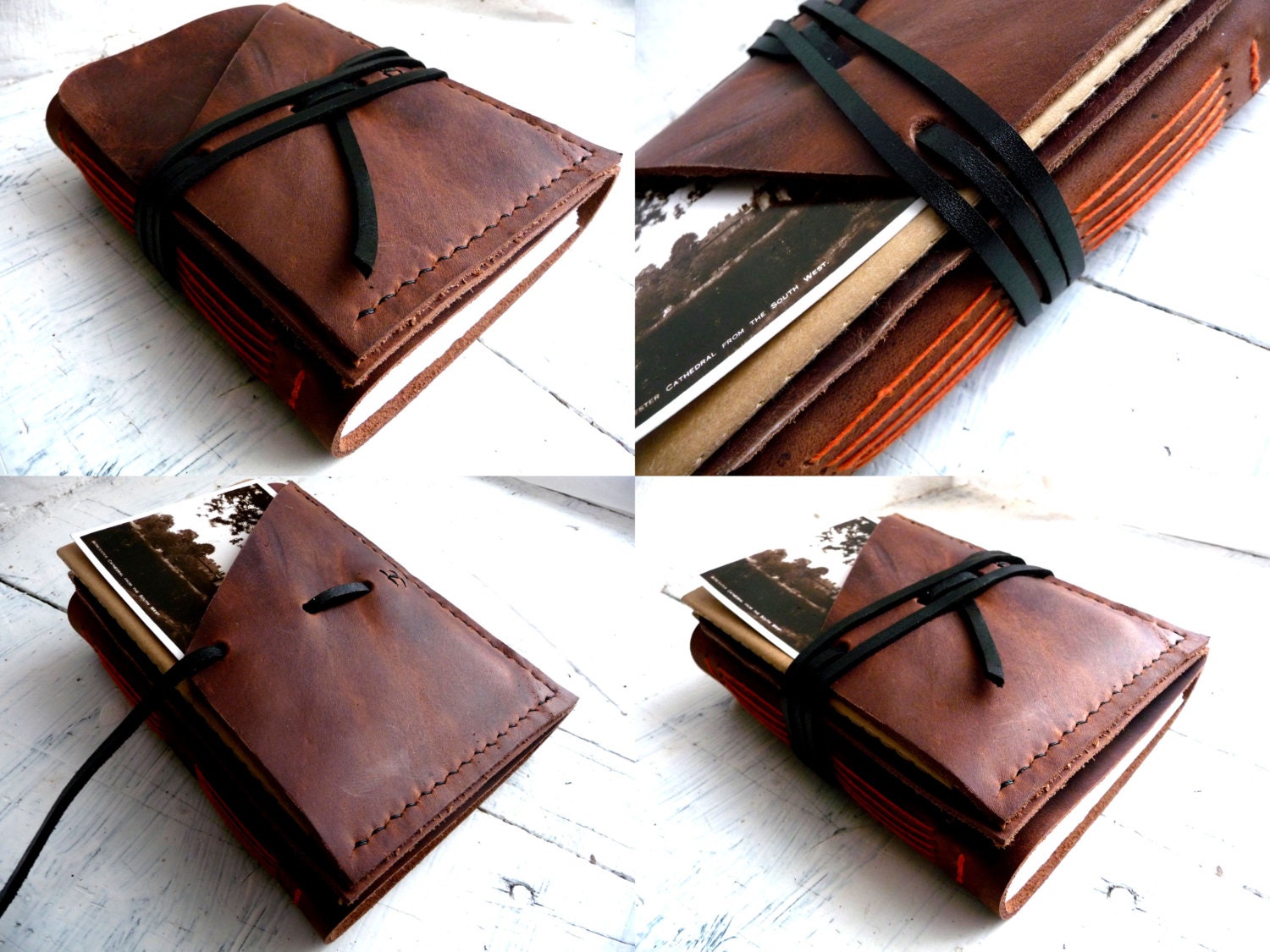 leather travel journal with pockets