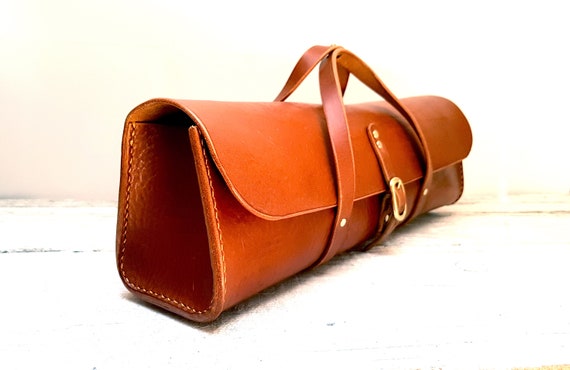 Handmade leather tool bag, Tan leather tool case, Leather bag, Leather tool kit bag, Tool organizer, Motorcycle tool bag, Artist bag